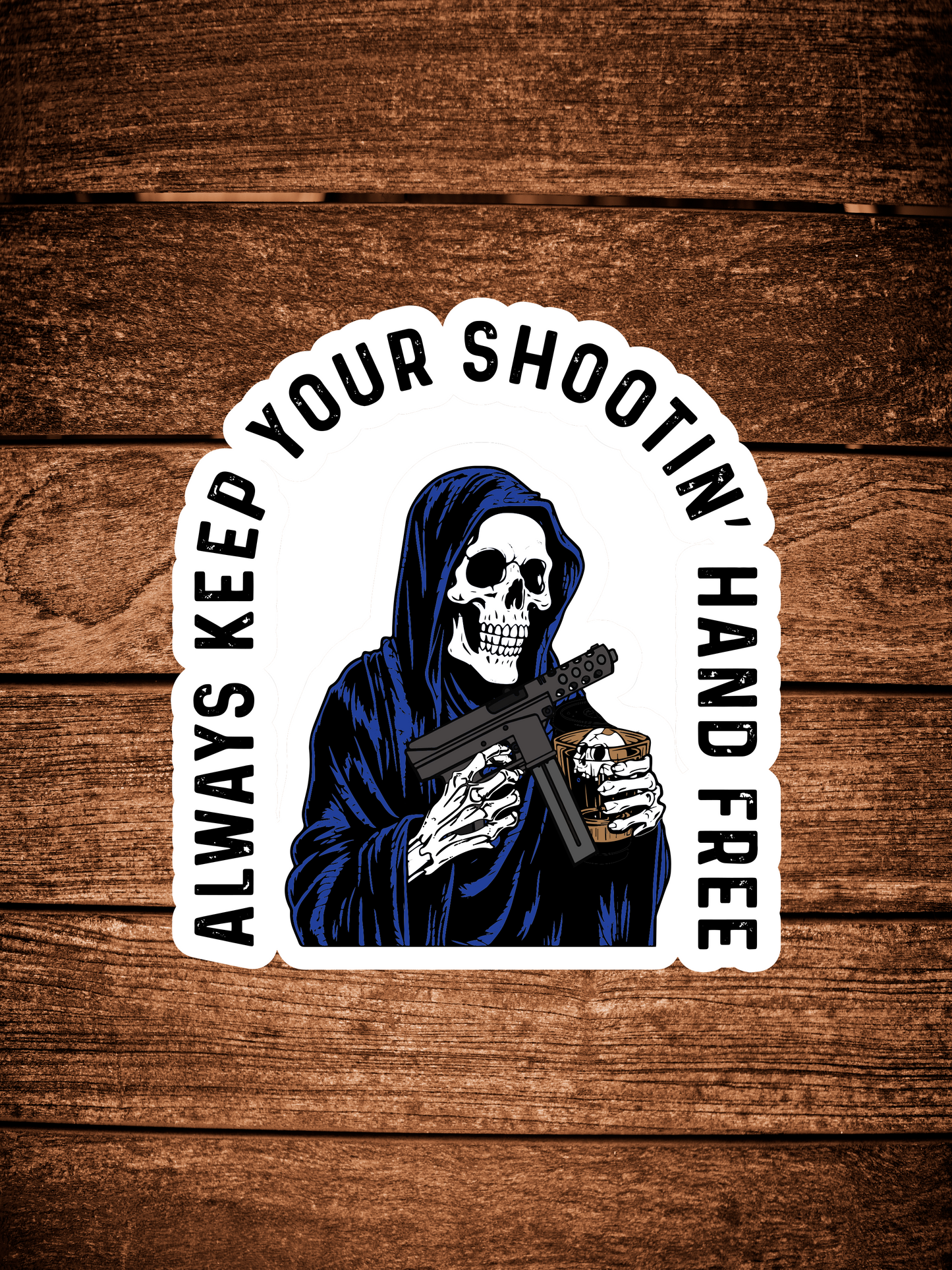 Shootin' Hand Free Sticker